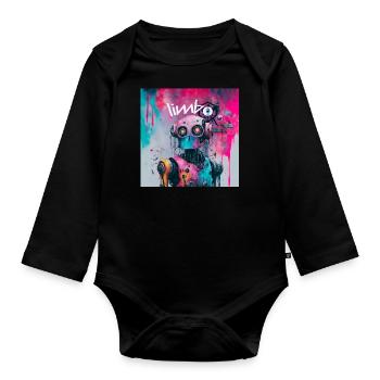 Limbo Robo Colour Splash - Organic Longsleeve Baby Bodysuit - black - Front