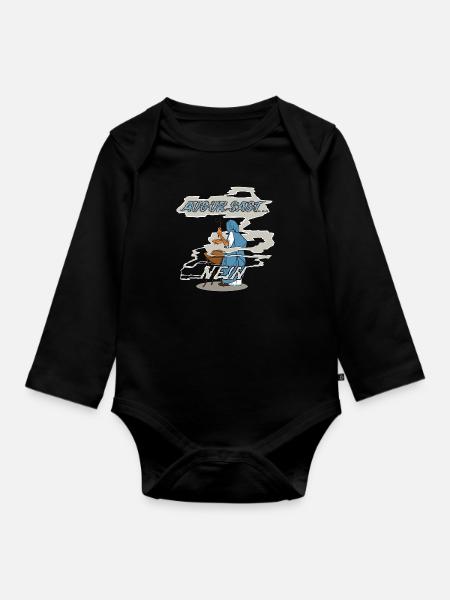 Augur sagt Nein - Baby Bio-Langarm-Body - Schwarz