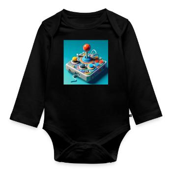 Joystick 8 - Baby Bio-Langarm-Body - Schwarz - Vorne