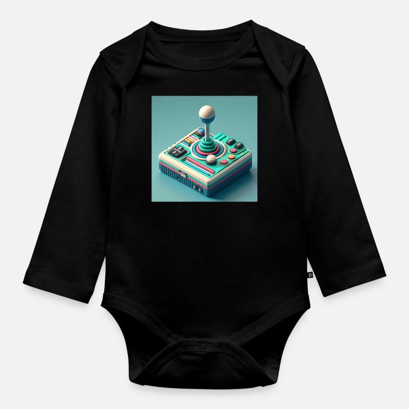 Joystick 7 - Baby Bio-Langarm-Body - Schwarz