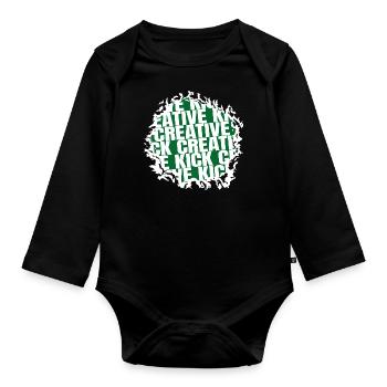 humor soccer community funny sayings soccer teams - Baby Bio-Langarm-Body - Schwarz - Vorne