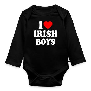 I love irish boys - Body Bébé bio manches longues - noir - Devant