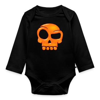 Fiery Glass Skull - Organic Longsleeve Baby Bodysuit - black - Front