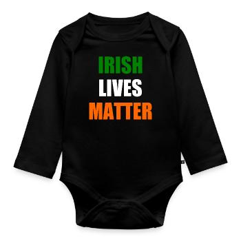 Irish lives matter - Baby Bio-Langarm-Body - Schwarz - Vorne