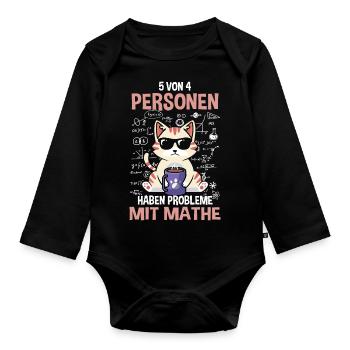 5 out of 4 people struggle with math - Organic Longsleeve Baby Bodysuit - black - Front