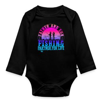 fisch, fisch, angeln, see, meer, angeln, fauna, exotisch - Baby Bio-Langarm-Body - Schwarz - Vorne