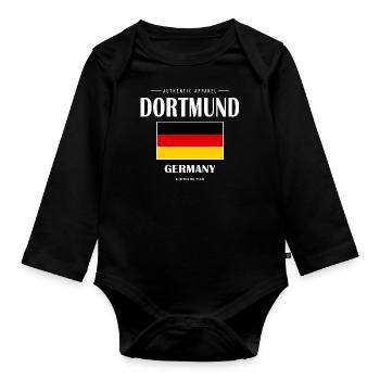 Dortmund - Organic Longsleeve Baby Bodysuit - black - Front
