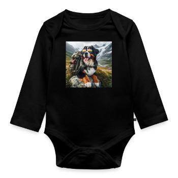 Berner Sennenhund - Baby Bio-Langarm-Body - Schwarz - Vorne