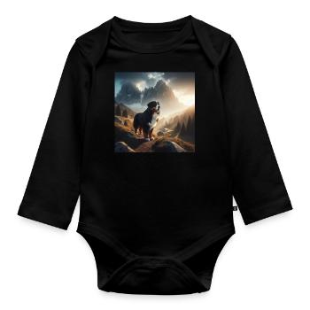 Berner Sennenhund - Baby Bio-Langarm-Body - Schwarz - Vorne