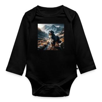 Bouvier bernois - Body Bébé bio manches longues - noir - Devant