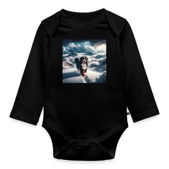 Bouvier bernois - Body Bébé bio manches longues - noir - Devant