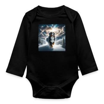 Bouvier bernois - Body Bébé bio manches longues - noir - Devant