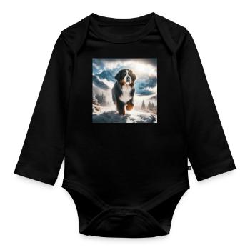 Berner Sennenhund - Baby Bio-Langarm-Body - Schwarz - Vorne