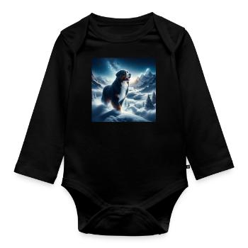 Berner Sennenhund - Baby Bio-Langarm-Body - Schwarz - Vorne