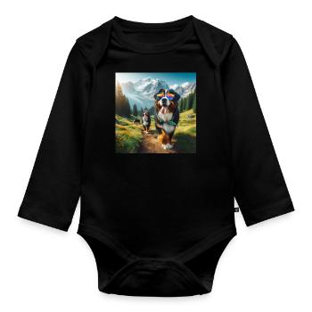 Berner Sennenhund - Baby Bio-Langarm-Body - Schwarz - Vorne