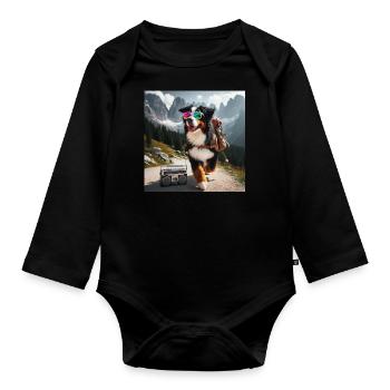 Berner Sennenhund - Baby Bio-Langarm-Body - Schwarz - Vorne