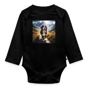 Berner Sennenhund - Baby Bio-Langarm-Body - Schwarz - Vorne