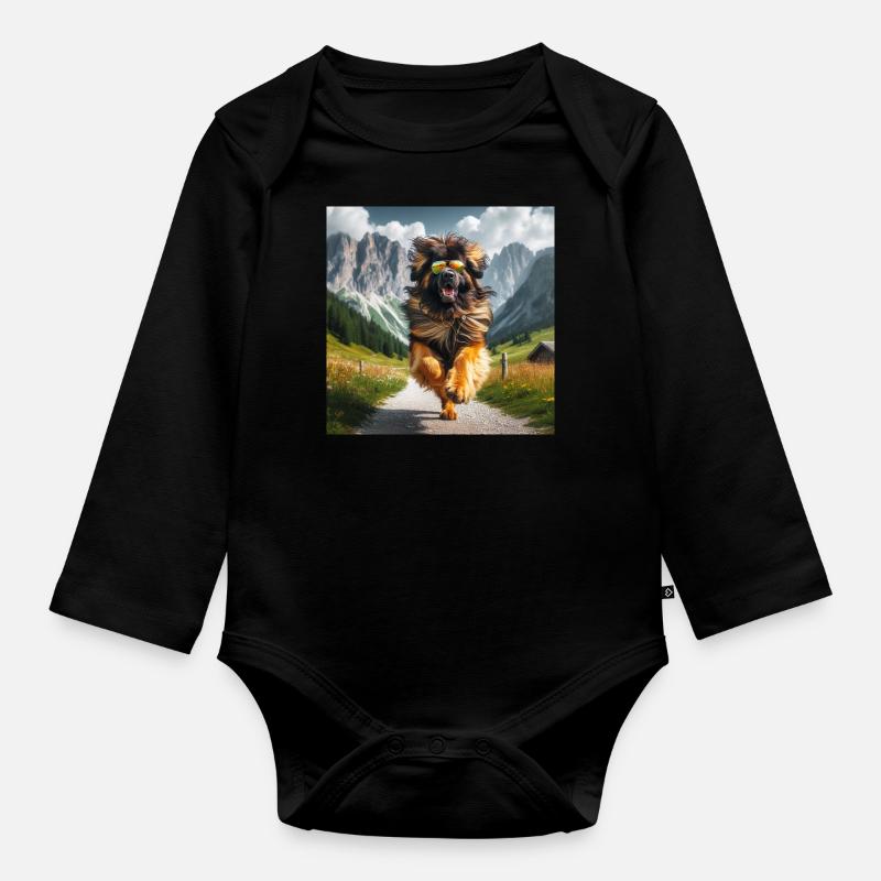 L’art de Leonberg - Body Bébé bio manches longues - noir