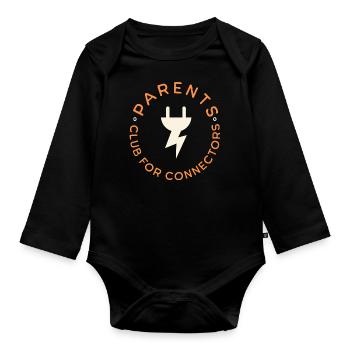 Parents Club Funny Family Children Bond Kids Love - Baby Bio-Langarm-Body - Schwarz - Vorne