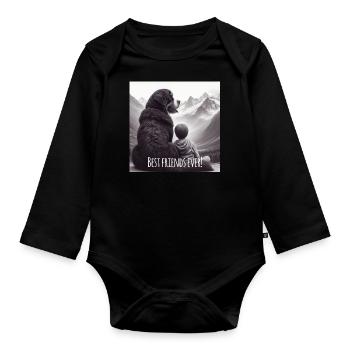 Bouvier bernois - Body Bébé bio manches longues - noir - Devant