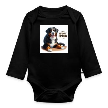 Bouvier bernois - Body Bébé bio manches longues - noir - Devant