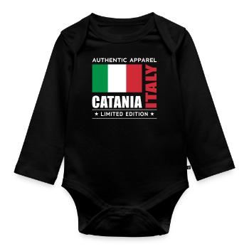 Catane - Body Bébé bio manches longues - noir - Devant