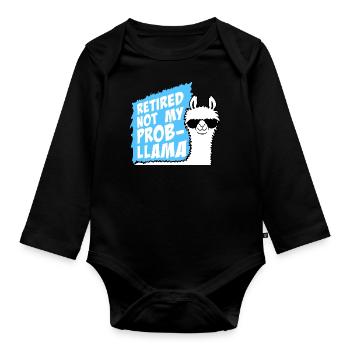 Nicht mein Prob Lama Ruhestand Prob-Llama im Ruhestand - Baby Bio-Langarm-Body - Schwarz - Vorne