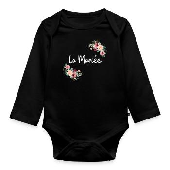 Die Brautblumen - Baby Bio-Langarm-Body - Schwarz - Vorne