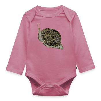 Snail - Organic Longsleeve Baby Bodysuit - mauve - Front