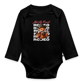 It's not my first rodeo - Organic Longsleeve Baby Bodysuit - black - Front