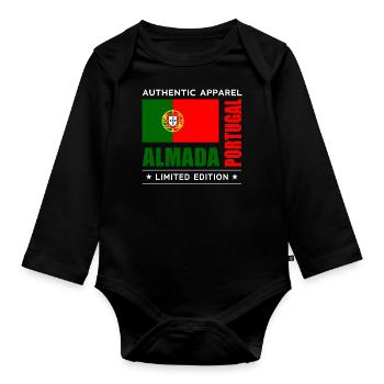 Almada - Body Bébé bio manches longues - noir - Devant