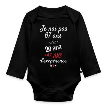 Ich habe kein Geschenk zum 67. Geburtstag - Baby Bio-Langarm-Body - Schwarz - Vorne