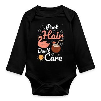 Pool, Water, Recreation, Diving - Organic Longsleeve Baby Bodysuit - black - Front