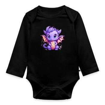 Baby Dragon - Baby Bio-Langarm-Body - Schwarz - Vorne