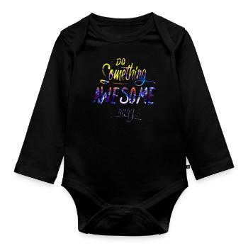 slogan illustration style art vector fashion graphics - Organic Longsleeve Baby Bodysuit - black - Front