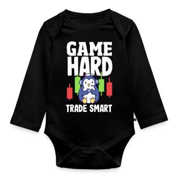 Cryptocurrency Rewards Gaming Blockchain Gamer - Baby Bio-Langarm-Body - Schwarz - Vorne