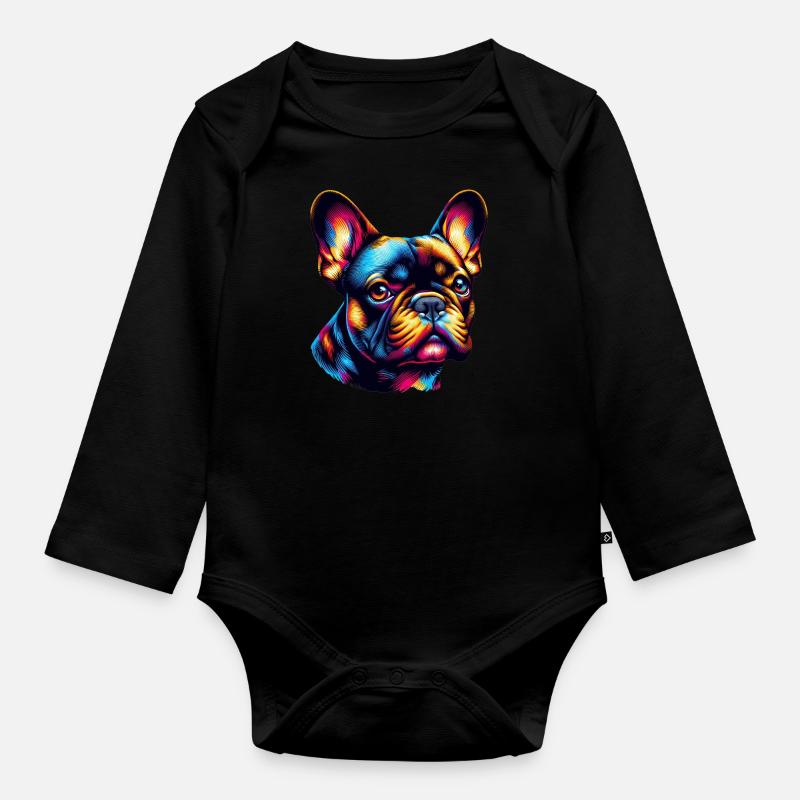 Bouledogue français - Body Bébé bio manches longues - noir