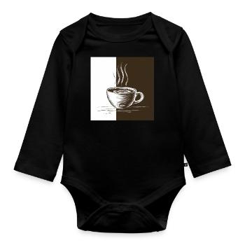 Coffee time - Organic Longsleeve Baby Bodysuit - black - Front
