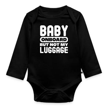 Baby on board but not my luggage Surrogacy Mother - Baby Bio-Langarm-Body - Schwarz - Vorne