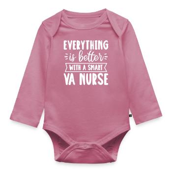 Tout va mieux avec une infirmière VA intelligente - Body Bébé bio manches longues - mauve - Devant