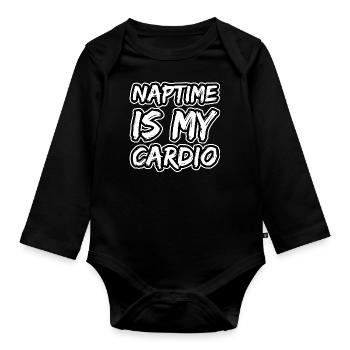 Nap, sleep, sleep - Organic Longsleeve Baby Bodysuit - black - Front