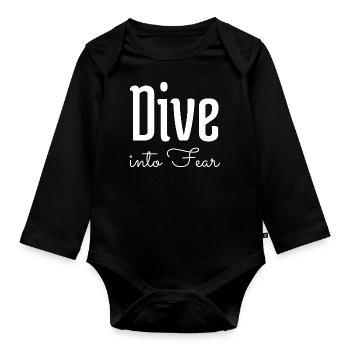 Statement Brave Heart Bungee Jumping Community - Organic Longsleeve Baby Bodysuit - black - Front