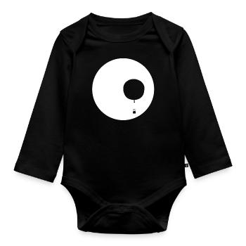 Ballon dans la Lune - Silhouette du ballon à gaz - Body Bébé bio manches longues - noir - Devant