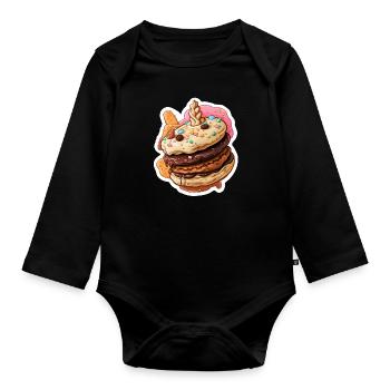 Keks hoch - Baby Bio-Langarm-Body - Schwarz - Vorne