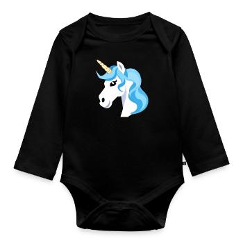 Licorne arc-en-ciel Licorne Cheval arc-en-ciel LGBTQ 1 - Body Bébé bio manches longues - noir - Devant