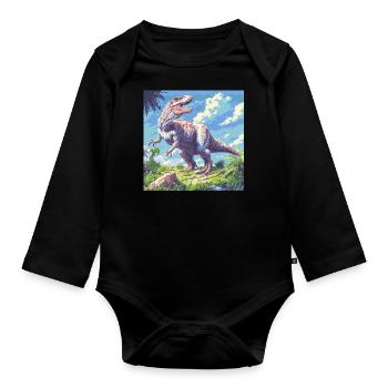 Dinosaurier - Baby Bio-Langarm-Body - Schwarz - Vorne