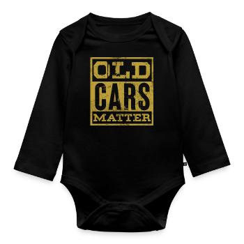 Old Cars Matter American Classic Muscle Car Hot - Organic Longsleeve Baby Bodysuit - black - Front