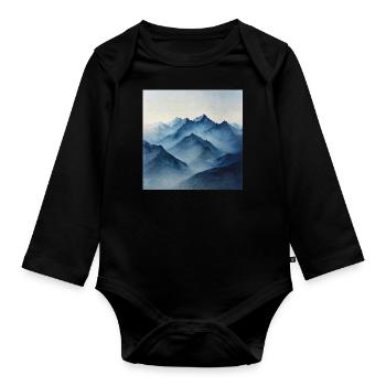 Poster Canvas Mountain 20 - Organic Longsleeve Baby Bodysuit - black - Front