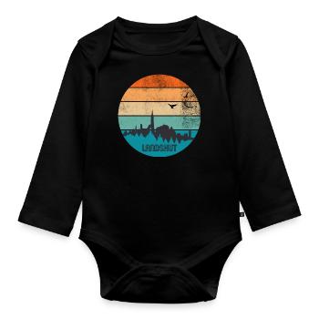 Landshut Sunset - Baby Bio-Langarm-Body - Schwarz - Vorne