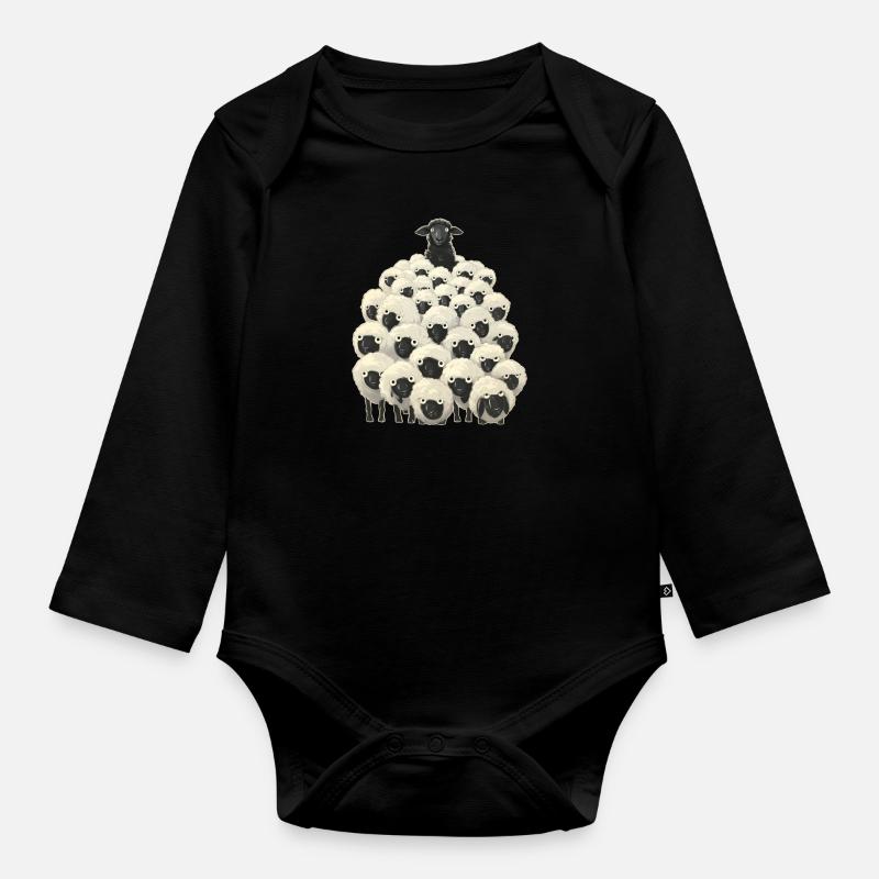 Schwarzes Schaf - Baby Bio-Langarm-Body - Schwarz